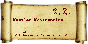 Keszler Konstantina névjegykártya
